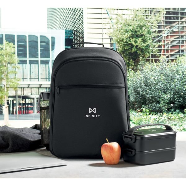 300d rpet cooling backpack black gift suppliers A practical black backpack made from 300d rpet designed for effective cooling and comfort