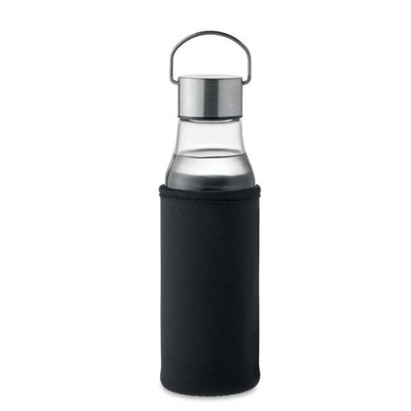 500 ml glass bottle featuring a stainless steel lid with a convenient handle