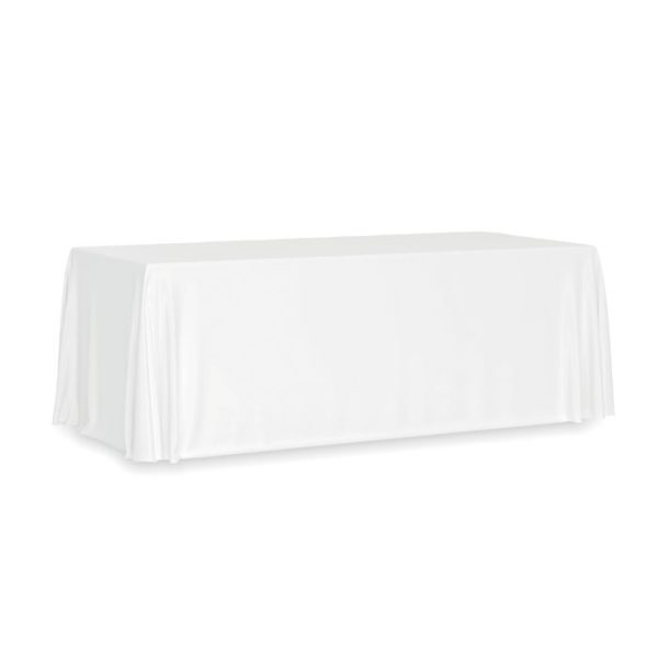 Large white tablecloth measuring 280x210 cm, perfect for formal occasions and gatherings.