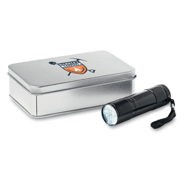 Led torch in tin box 1 gift suppliers