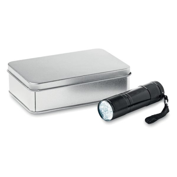 Led torch in tin box 2 gift suppliers