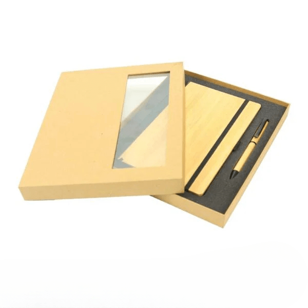 Bamboo journal set with a5 size notebook and pen2 1cleanup gift suppliers A5 bamboo notebook and pen set perfect for eco conscious gifting