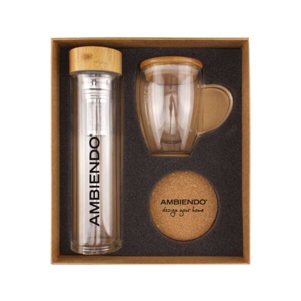 Ecofriendly gift sets31 gift suppliers Chic coffee mug with lid and reusable water bottle for sustainable hydration