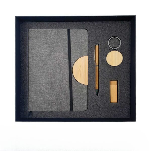 Ecofriendly gift sets2cleanup gift suppliers Dorniel notebook 8gb bamboo usb flash drive bamboo pen and metal keychain with bamboo accents