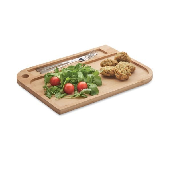 Leata6 gift suppliers Bamboo meal plate with two compartments for convenient portion separation