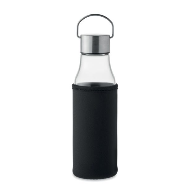 500 ml glass bottle with a durable stainless steel lid and handle, leak-free