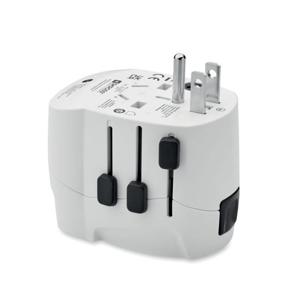 Pro light usb5 gift suppliers 3 pole earthed travel plug and 12w usb charger perfect for global travelers