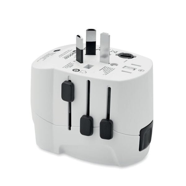 Pro light usb7 gift suppliers 3 pole travel plug and 12w usb charger compatible with 100+ countries and child safe