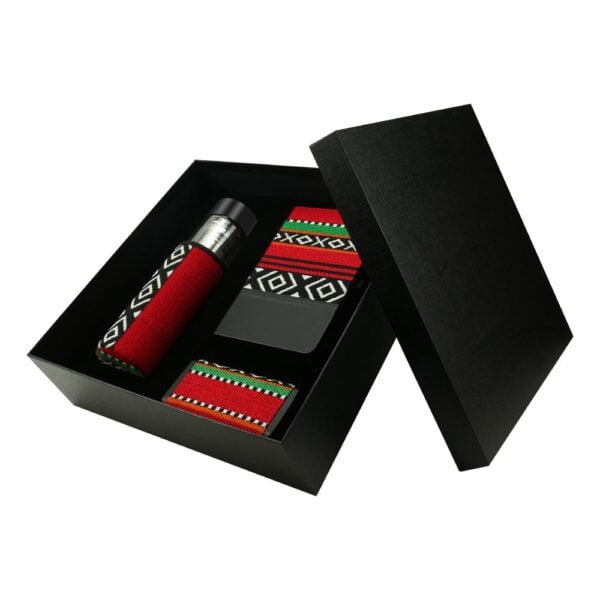 Sadu design corporate gift sets with bottle notebook powerbank3 gift suppliers Tea infuser bottle a5 notebook power bank packaged in a black box