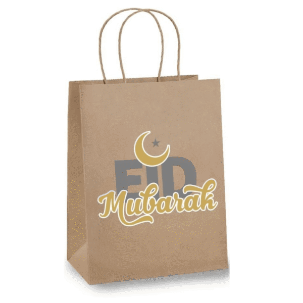 a4 eid mubarak kraft paper gift bags