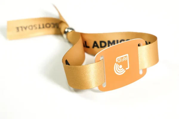 E ticket disposable festival event fabric woven rfid wristband in gcc