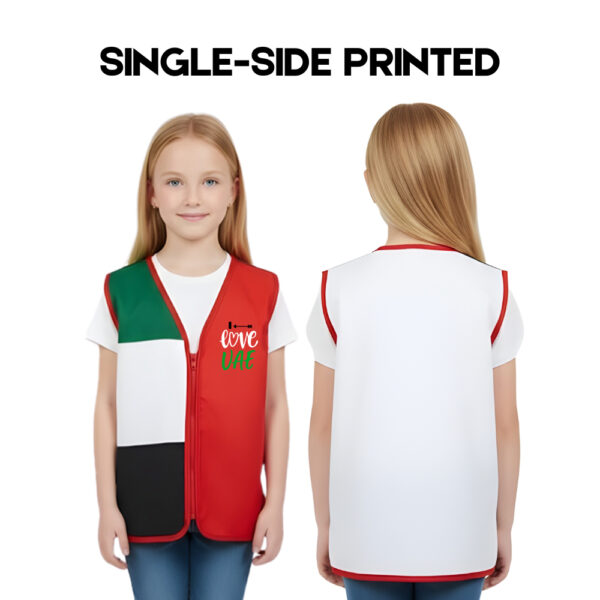 Single side printed uae national day kids uae vest  gift suppliers