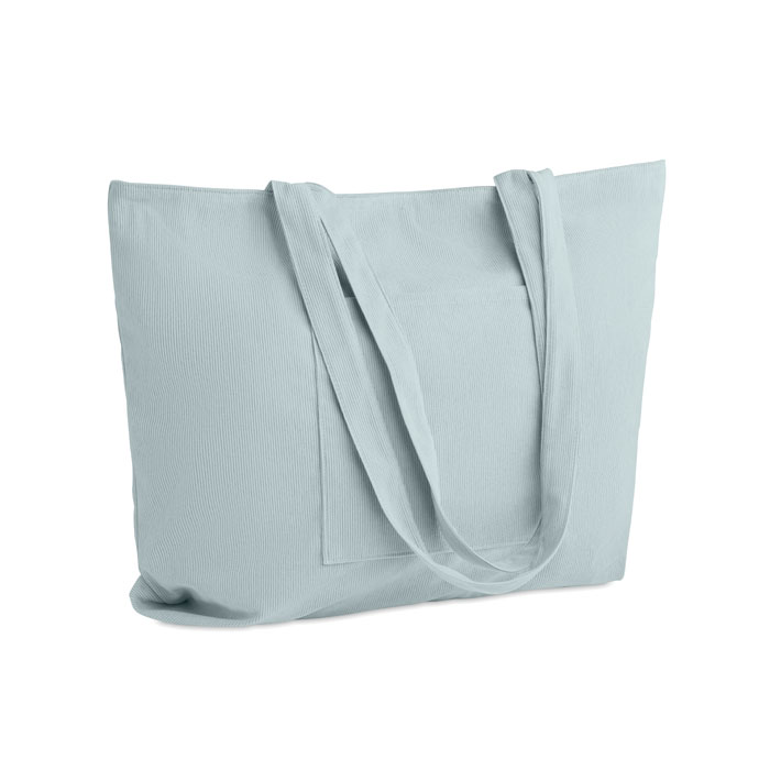 Corduroy Shopping Beach Bag with Zipper