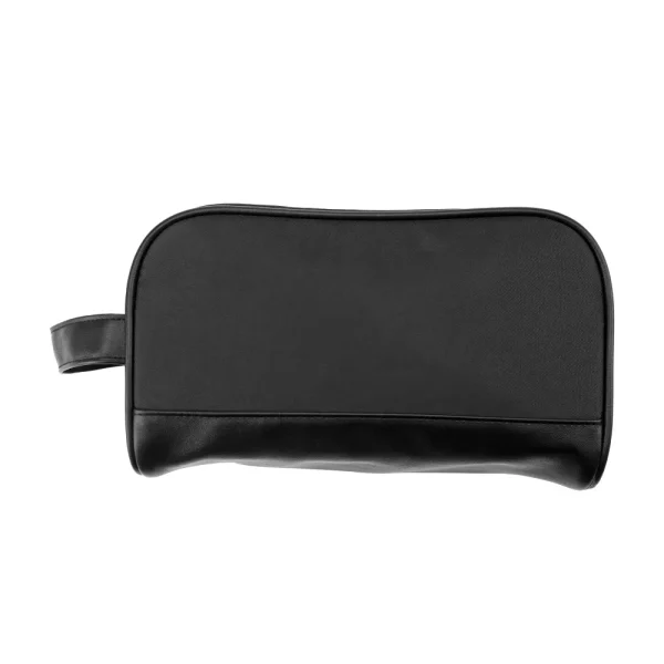 Utility Pouch Twill Fabric with PU Handle Dual Zipper