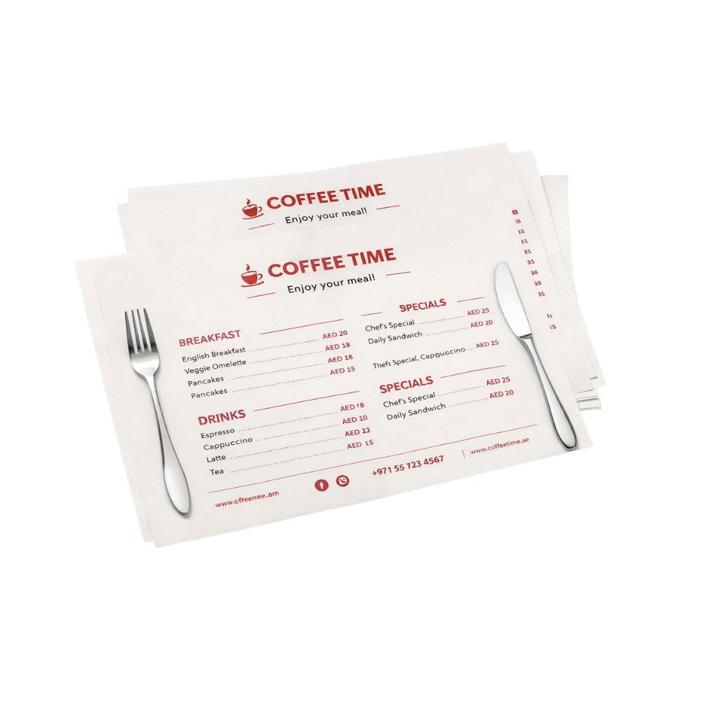 A3 Table Mat Printing Dubai | Full Color Table Mats