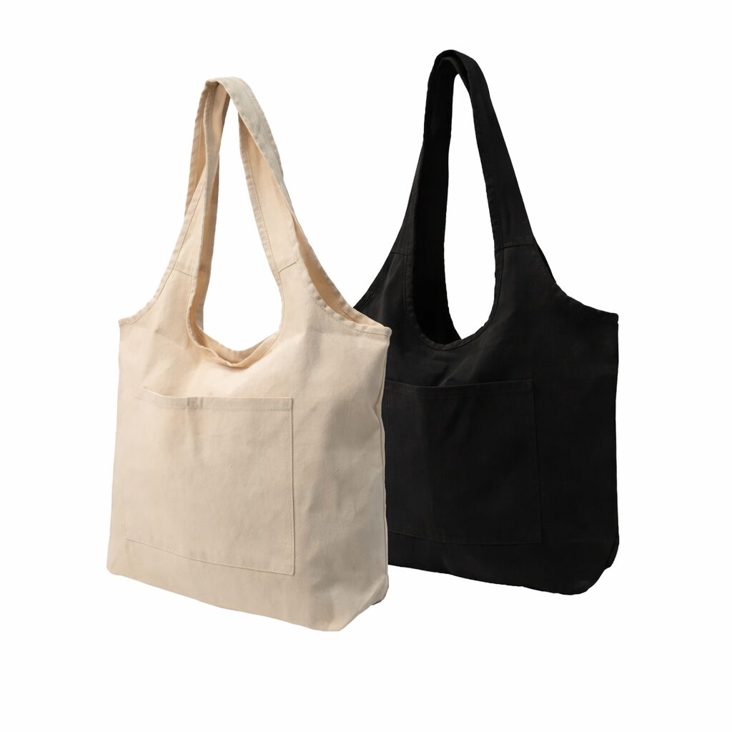 Eco-Friendly Cotton Hobo Bag with Front Pocket Everyday Tote
