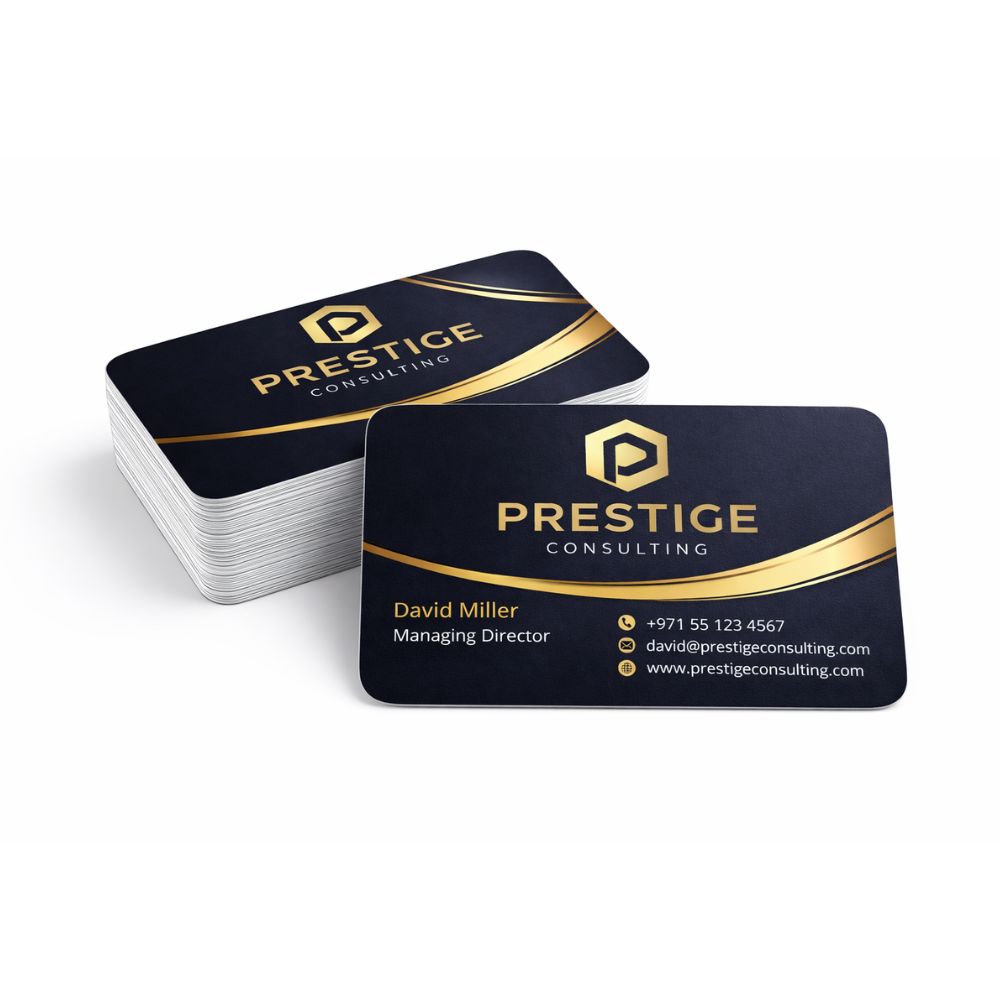 Gold Foil Business Cards Dubai Rounded Corner Premium