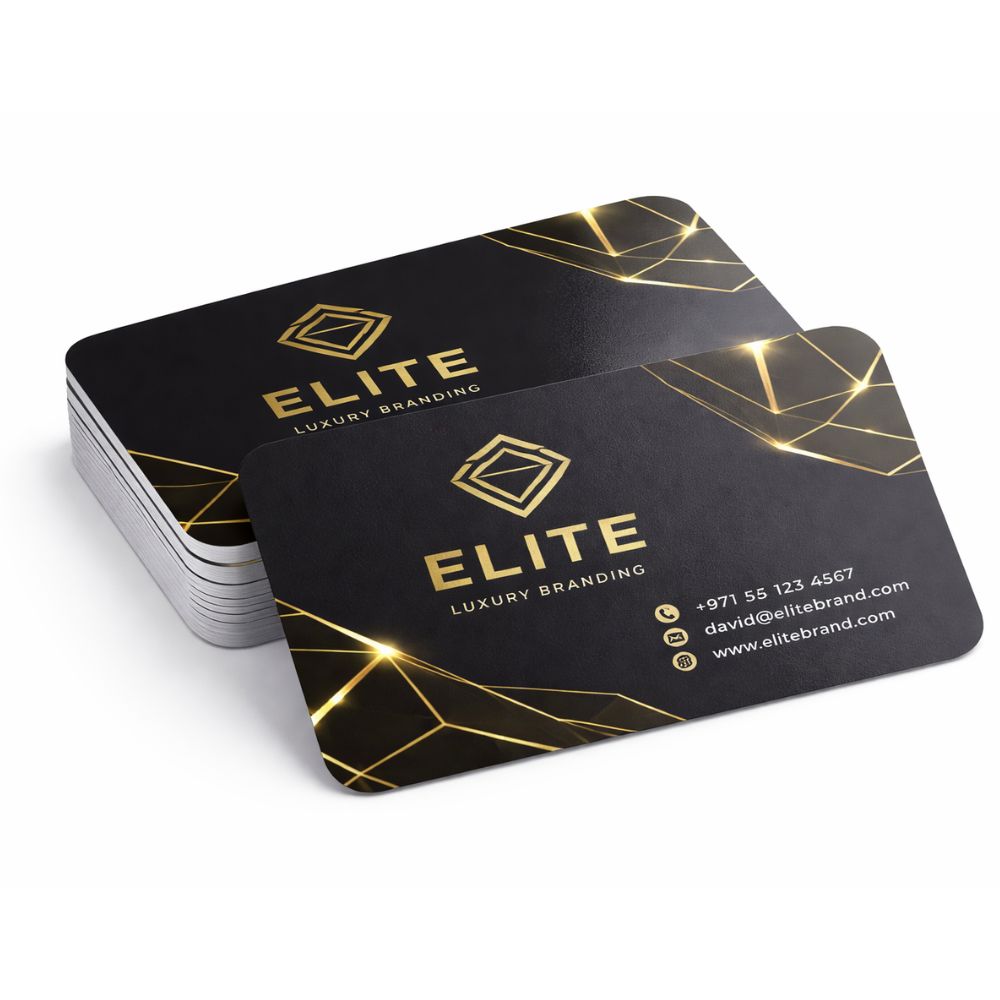 Gold Foil Spot UV Business Cards Rounded Corner