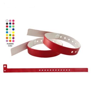 Event identification wristband with snap closure and vinyl material