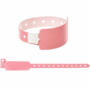 plastic ID wristband with snap closure adjustable band